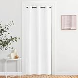 NICETOWN Curtains & Drapes for Door Tapestry, 80 inches Long Door Curtains for Bathroom Pantry Bedroom Closet (White, 1 Panel, 2.8ft Wide x 6.7ft Long)