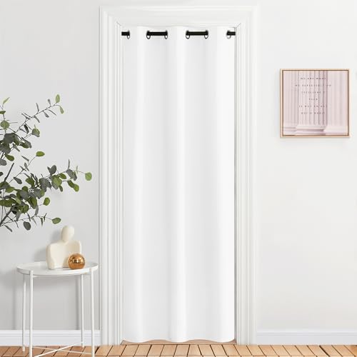 Image of NICETOWN Curtains & Drapes for Door Tapestry, 80 inches Long Door Curtains for Bathroom Pantry Bedroom Closet (White, 1 Panel, 2.8ft Wide x 6.7ft Long)
