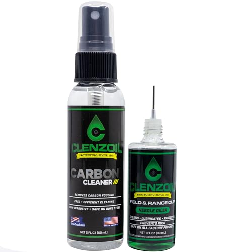 Clenzoil Two-Step Firearm Cleaning System – Carbon Cleaner & CLP Lubricant – Deep Fouling Removal, Long-Lasting Protection, Safe on All Finishes – USA Made (2-Bottle Kit)