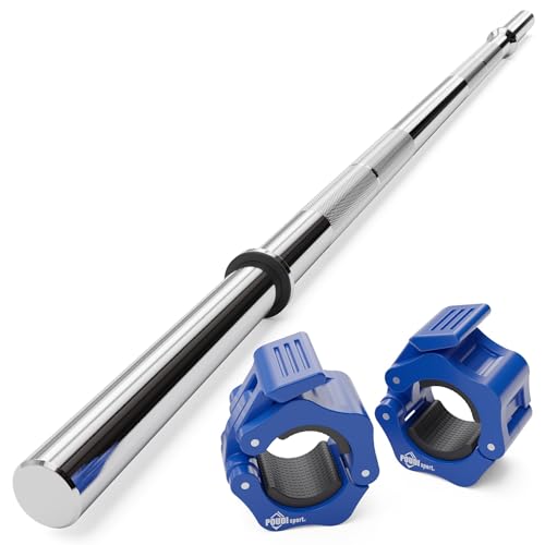 POUDI SPORT 1 gerade Hantelstange aus verchromtem Stahl, 120 cm | Ø 30 mm...