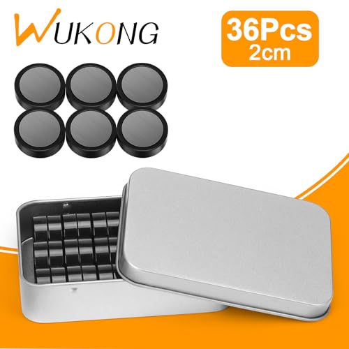 Wukong Pack of 36 Circle Magnets for Whiteboard Black, Fridge Magnets for Magnetic Board School, Seminars, Fridge Magnet - Image 2