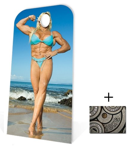 Muscle Woman Stand In - Stand In Lifesize Cardboard Cutout/Standee/Standup - Includes 8x10 (20x25cm) Star Photo