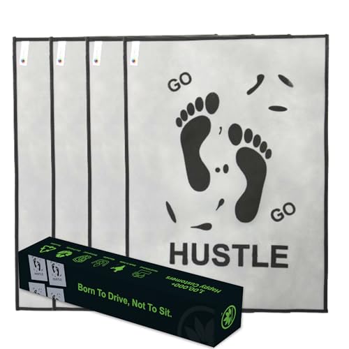 Image of Paper Foot Mat Box For Car (Hustle, 4 Pcs), Gray