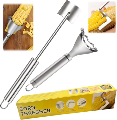 Corn Peeler 2PCS Stainless Steel Corn Peeler and Stripper Tool Set 2026 Corn Planer Cutter Thresher Scraper,Peel Corn Cob Separator Quick