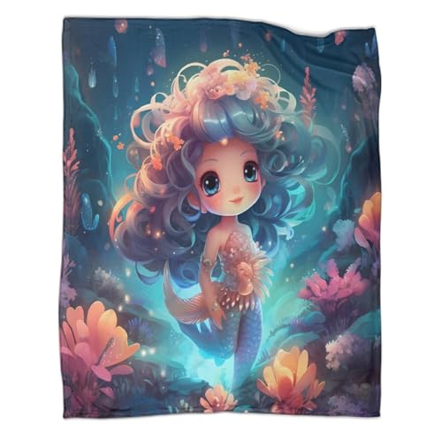 Plaid microfibre sirène de qualité supérieure couverture lit impression art 3D - 3