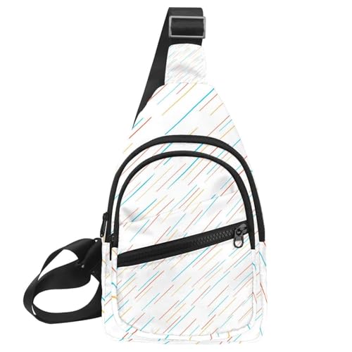 Bolso bandolera unisex tipo mochila de pecho compacta con estampado multicolor