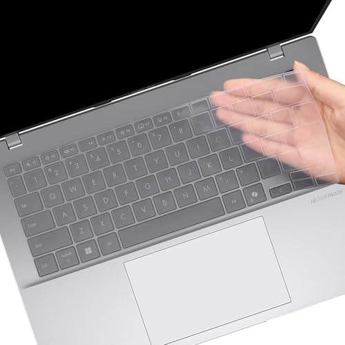 Image of RAYA Keyboard Cover for ASUS Vivobook S14, Silicone Protection Cover Compatible with M3407 /S3407 /M1407 /X1407 /M5406 /S5406 Models (TPU Clear)