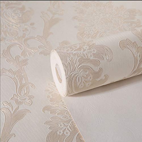 Vliestapete, Luxus, Damaskus-Licht, 4D, Relief, Wohnzimmer, Schlafzimmer, TV Hintergrund (Farbe: Gelb)