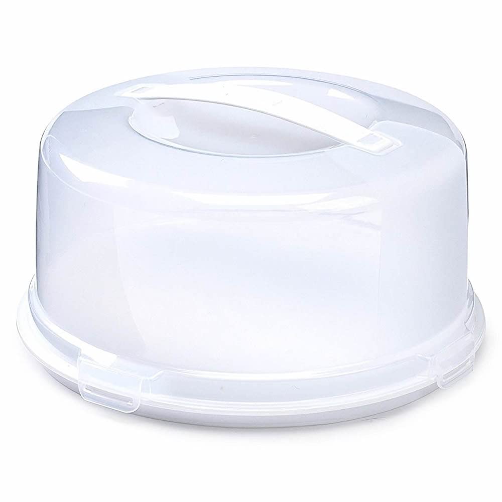 Hardys Round Cake Carrier BoxHard Plastic Dome & Stand With Airtight Lockable ClipsCarry HandleDishwasher Safe30Cm from B&Q