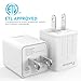 Dual Port 2.4A Wall Charger Plug with 2-Packs 5-Feet Cable Charge Sync Compatible with iPhone 14/14 Pro Max/13/12/11/X/8/8 Plus/7/6/5 iPods iPads Airpods (White)