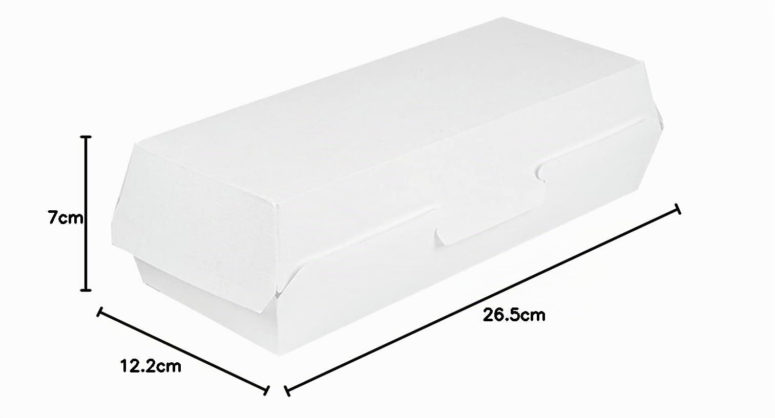García de Pou 50 Unités - Boîtes Panini 'Thepack' 230 g/m2, 26,5 x 12,2 x 7 cm Blanc Carton Ondulé Nano-Micro