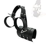 Manchettes en cuir fin inversé, réglables, de couleur noire...