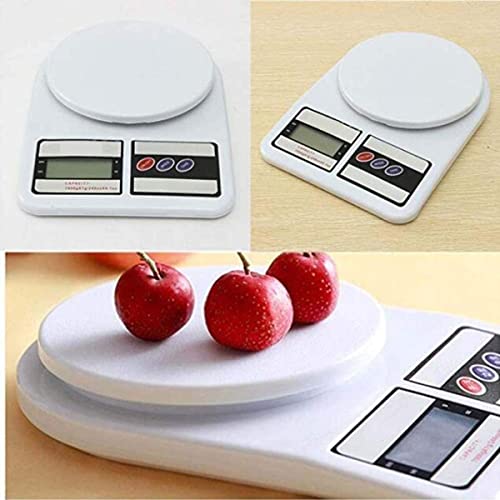 Image of Digital Kitchen Weighing Scale 0.1 gm to 10 kg Portable Weighting Machine for Home Electronic LCD Black Display Measuring Cooking Vegetable Fruit Multipurpose