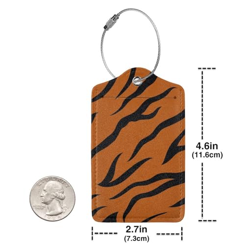 Étiquette bagage cuir léopard orange boucle acier chic - 5