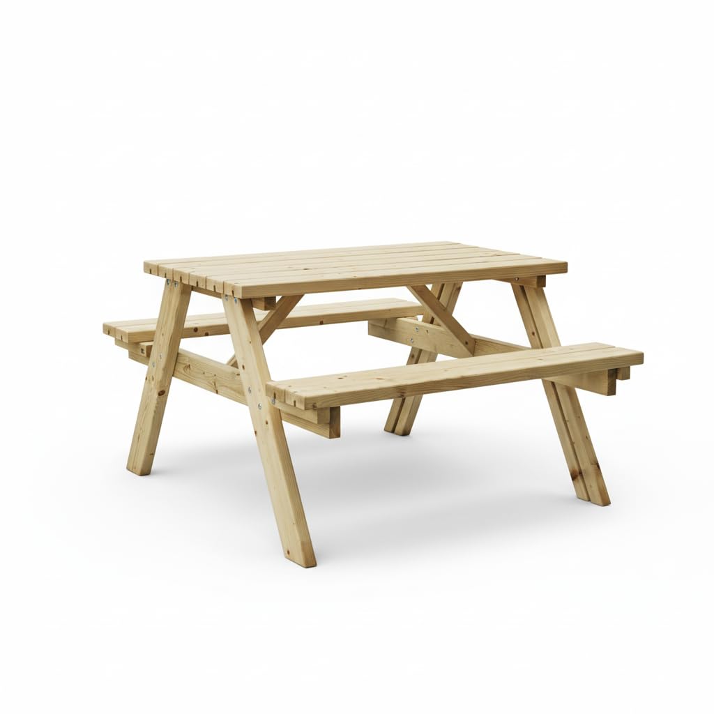 AMATA Classis - Panca da picnic in legno, per esterni, mobili da giardino, in legno chiaro