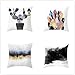 Dekoracyjna poszewka na poduszkę 45 x 45 cm, zestaw 4 szt. w kolorze czarnym akwarelowym, poszewki na poduszki dekoracyjne, do salonu, sypialni, ogrodu, na zewnątrz, poduszki na sofę, poduszki ozdobne
