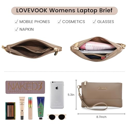 Image of Laptop Bag for Women Leather Laptop Tote Bag Large Computer Bag Waterproof Business Office Work Bag