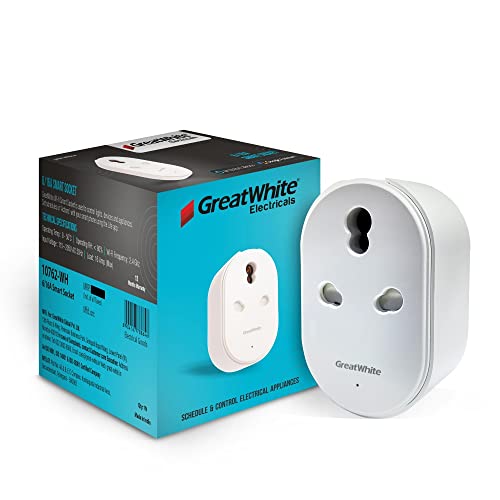 GreatWhite Petra 16A White - Wi-Fi Smart Plug for Large & Small A...