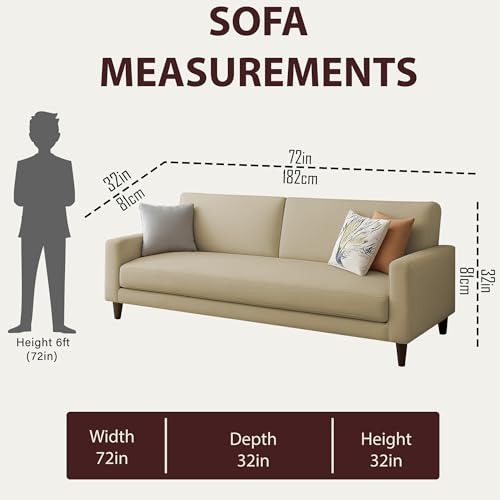Image of Kathleen 3 Seater Sofa Set for Living Room - Foldable Convertible Couch Furniture for Home, Office or Guest Use, Modern Designer Stylish Comfortable (Cream)