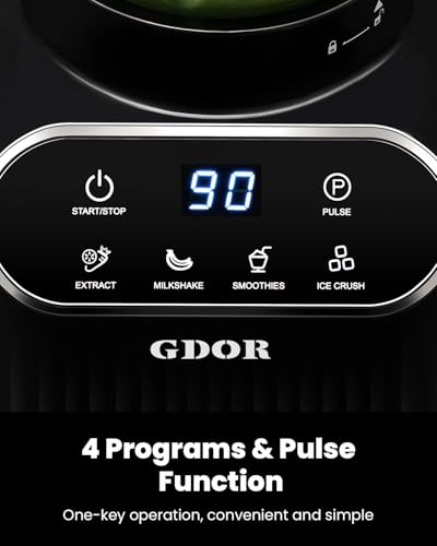 GDOR Professional Blender for Smoothies, 5 Functions, 1200 Peak Watts Smoothie Blender, 52 Oz Glass Jar & 24 Oz To-Go Cup Combo, Blenders for Smoothies, Ice and Frozen Fruit, Self-Cleaning - Image 4