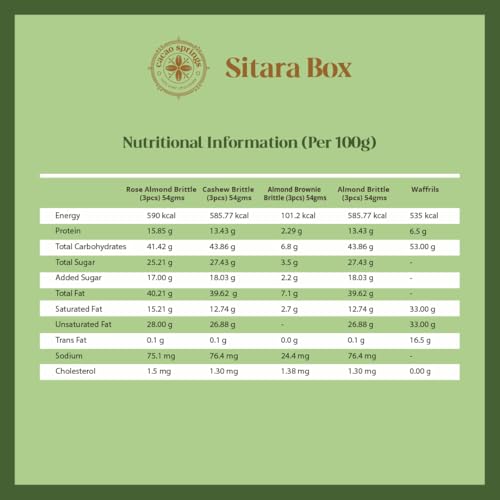 Image of Cacao Springs Sitara Diwali Gift Box - Assorted Chocolates Combo Pack - Brittle with Mixed Nuts (Almond, Pistachio, Cashew Nuts) & Strawberry Waffrils - Premium Chocolate Box For Gift - Pack of 5