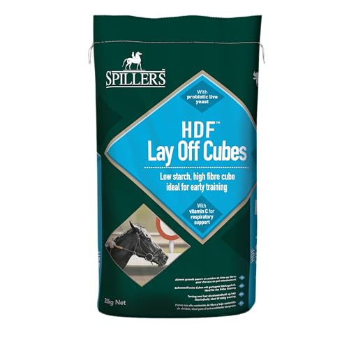 SPILLERS HDF Lay Off Cubes Horse Feed, 25KG – Low Starch Food – High Fibre Horse Cubes Ideal for Early Training – Suitable for Racehorses & Performance Horses