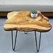 DONZIKLE Natural Edge End Table, Live Edge Side Table with Hairpin Legs, Small Natural Wood Coffee Table ，Stump End Table for Living Room, Bedroom, Farmhouse Decor (16