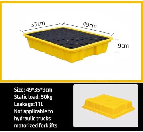 Spill Containment Platform, Leak-Proof Plastic Pallet for Forklift Trucks - Oil Drum Leakage Tray for Preventing Spills and Containing Leaks