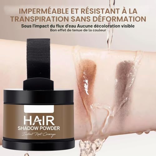 Retouche Racines Cheveux, 4g Poudre de Racine de Cheveux, Poudre capillaire, Densificateur de cheveux, Hairline Cover Up Powder pour Homme et Femme (Marron) – vue 5