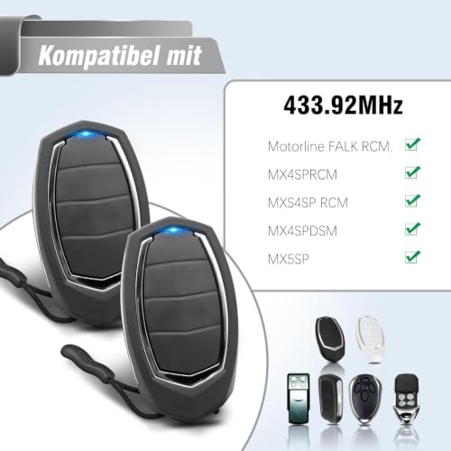 Miniatura 2 de Wvoillty 433,92 Mando Garaje,3 Unidades Mando Garaje Compatible Con Motorline Falk Mx4sp Mxs4sp Mx5sp Rcm Dsm,Mando Puerta Garaje