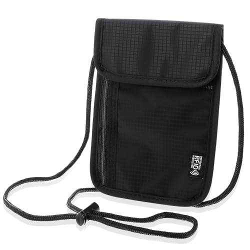 Passport Holder for Travel Women Men Essentials, Hidden Rfid Blocking Neck Wallet Cover, Lightweight