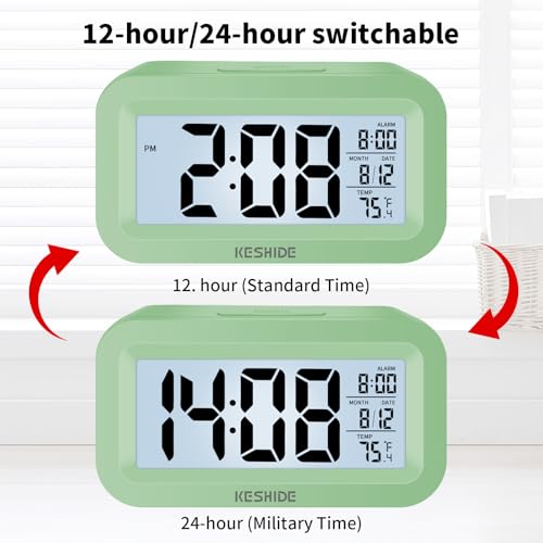 Image of Travel Digital Alarm Clock,Battery Operated with Backlight, Indoor Temperature, Desk Small Clock,Snooze Model,12 /24H Display for Bedrooms Heavy Sleepers Kids Travel Bathroom