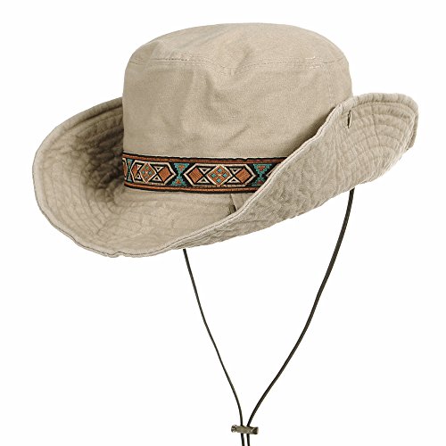 Withmoons Boonie Bush Hat Aztec Pattern Wide Brim Side Snap Kr8752 (Ivory),Ivory,One Size #TOP20