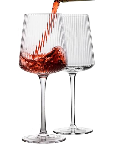 Image of Premium Wine Glasses 400ml, Set of 2 Long Wine, Burgundy Clear Glasses with Stem for Wedding Anniversary, Birthday, Gift (RKT-12, Set of 2)