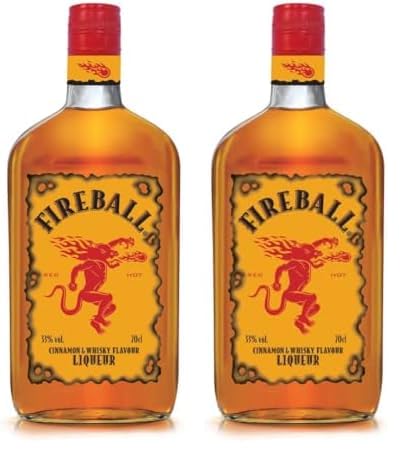 Fireball Cinnamon Whisky - botella de Licor de Whisky infusionado con canela - 700ml (Paquete de 2)