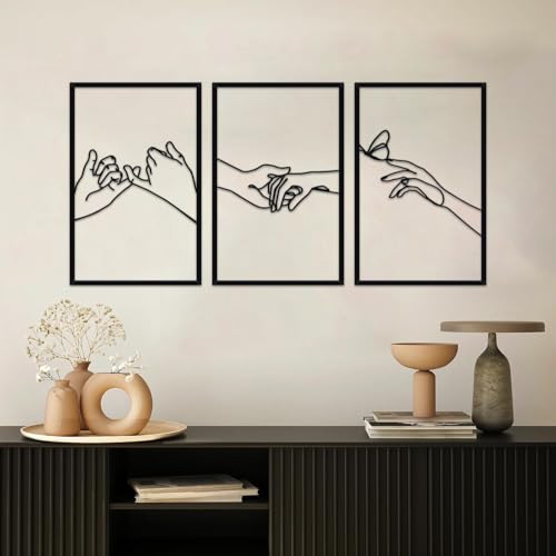 Resama Minimalist Lines Female Body Hand Shape Metal Wall Art Decor, Modern Abstract Line Home Wall Art, Women Hanging Wall Signs for Bedroom Living Room Kitchen Decor - Image 3