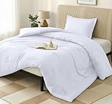 Utopia Bedding Twin Comforter Set White, Comforters Twin Size 2 Pieces Bedding Comforters Sets, Down Alternative Soft Bed Set, 1 Comforter (64 x 88 inches) 1 Pillow Sham (20 x 26 inches)