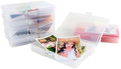 Novelinks Photo Case 4" x 6" Photo Box Storage - 16 Inner Photo Keeper Photo Organizer Cases Photos Storage Containers Box for Photos (Clear)