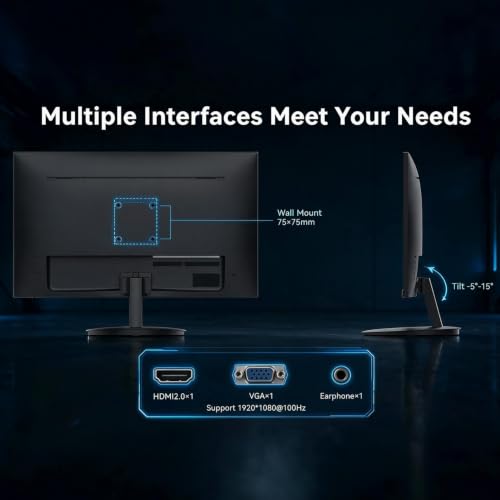 Image of 24 Inch Monitor 100Hz 1ms, AMD FreeSync, 100% sRGB, Eye Care