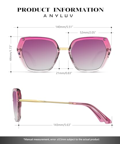 Image of ANYLUV Womens Sunglasses Polarized Sunglasses for Women, Trendy Woman Polarized Ultraviolet Protection Travel