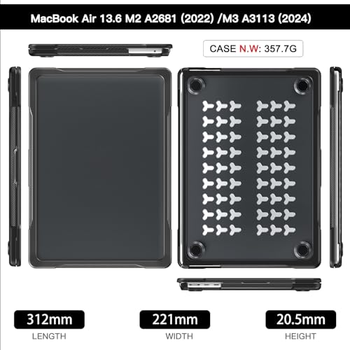 Carcasa MacBook Air 13.6 doble capa premium resistente de plástico 2