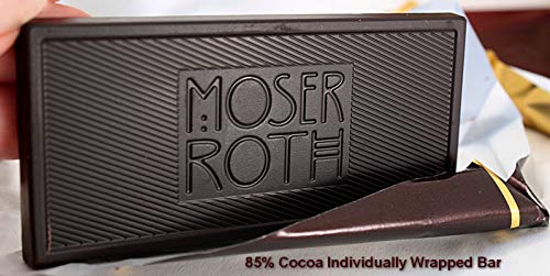 Boxed 6 Pack ~ 85% Cocoa Dark Chocolate ~ Moser Roth Fine German Chocolate Bar (s) ~ With Bonus Sample!