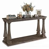 Signature Design by Ashley Johnelle Casual Sofa Table, Plank-look Framed Tabletop, Weathered Finish, Elm Veneers and Wood, 60' W x 18' D x 31.88' H, Gray