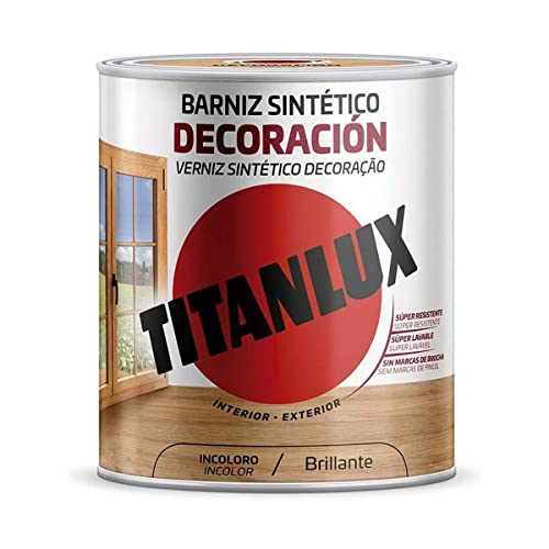 BARNIZ SINTÉTICO DECORACIÓN BRILLANTE ROBLE 750ml TITANLUX M10100234