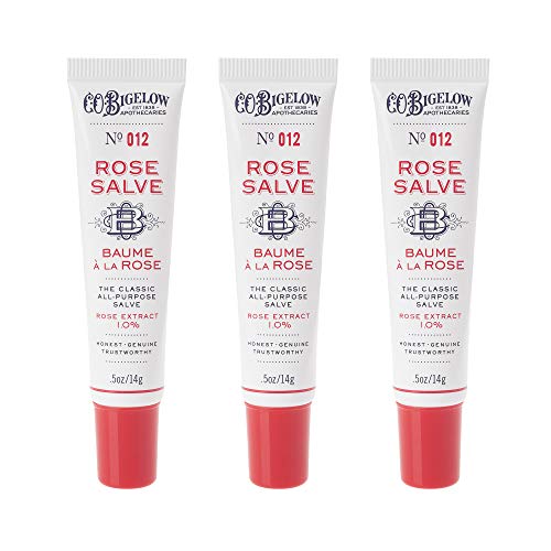 C. O. Bigelow C.O. Bigelow Rose Salve Tubes, Pack of 3 Lip Balm Tubes, All Purpose Salve for Lips, Cuticles, Hands & Dry Skin, Lip Balm Set, 0.5 oz