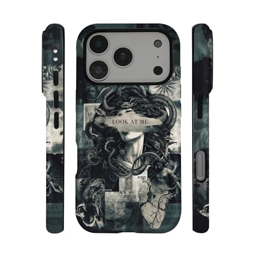 qizjio Cool Medusa Phone Case Shockproof Protective Greek Mythology Snake Phone Cases for iPhone 17 Pro