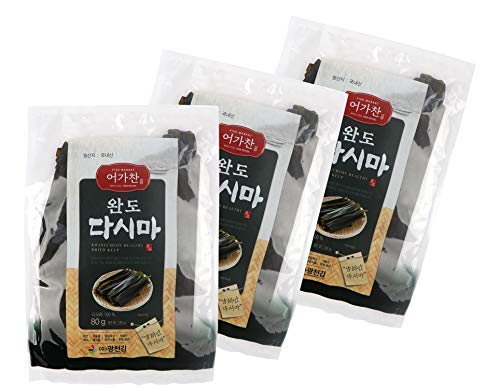 3 Pack Kwangcheon Healthy Dried Kelp - Kombu Dried Seaweed 80g - 2.82