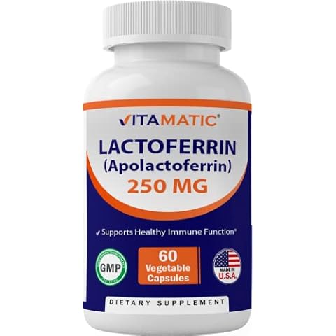 Vitamatic Lactoferrin 250mg (Apolactoferrin), 60 Vegetable Capsules - Promotes Healthy Immune Function* Cover