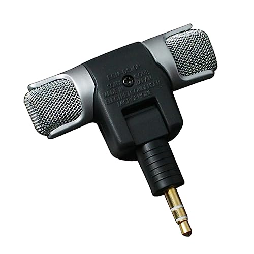 TEHAUX 1pc Mini Stereo Microphone Jack for PC Laptop Lightweight Battery Omnidirectional Mic for Voice Recording Online Chatting for Notebook Use