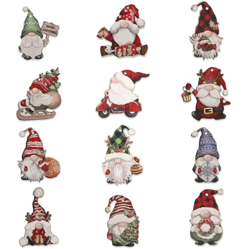 Weihnachtswichtel Aus Holz Zum Aufhängen,24PCS Hängende...